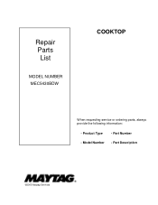 Maytag MEC5430BDW Parts List