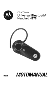 Motorola H375 BLACK User Guide