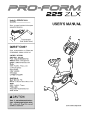 ProForm 225 Zlx Uk Manual