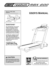 Reebok Rbx 600 Treadmill English Manual
