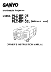 Sanyo EF10NZ Owners Manual