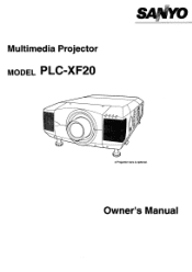 Sanyo XF20 Instruction Manual, PLC-XF20