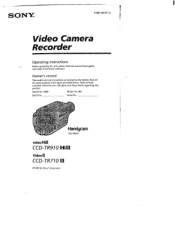 Sony CCD-TR910 Operating Instructions  (primary manual)