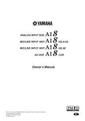 Yamaha AI8-MLF Owner's Manual