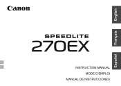 Canon 270EX SPEEDLITE 270EX Instruction Manual