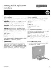 HP Pavilion 24-q200 Memory Module Replacement Instructions 1