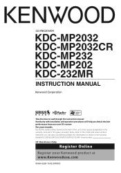 Kenwood KDC-MP2032 Instruction Manual