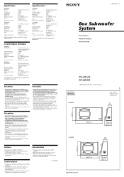 Sony XS-LB10S Instructions