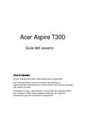 Acer Aspire T300 Aspire T300 User's Guide ES