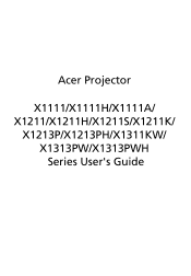 Acer X1211K User Manual