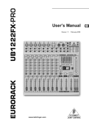 Behringer UB1222FX-PRO User Manual