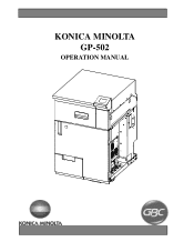 Konica Minolta AccurioPress C6085 GP-502 Operation Manual
