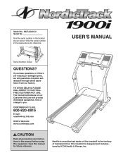 NordicTrack 1900i Treadmill English Manual