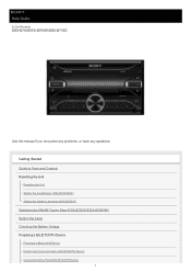 Sony DSX-B700 Help Guide