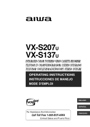 AIWA VX-S207 Operating Instructions