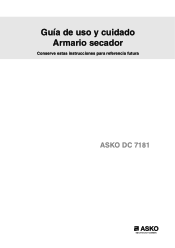 Asko DC7181 User manual 427000439 ASKO DC7181 ES