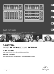 Behringer B-CONTROL ROTARY BCR2000 Quick Start Guide