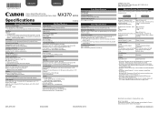 Canon PIXMA MX372 MX370 series Especificaciones [Spanish Version]