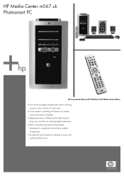 HP Media Center m500 HP Media Center Desktop PC - m567.uk Product Datasheet