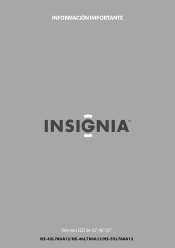 Insignia NS-46L780A12 Important Information (Spanish)