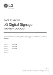 LG 43UL3J-M Owners Manual