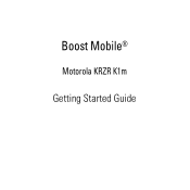 Motorola MOTOKRZR K1m Boost Mobile Getting Started Guide