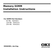 Oki C5400n DIMM Installation Instructions, (Am English)