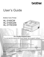 Brother International HL-3170CDW Users Manual - English