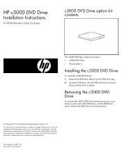 HP BLc3000 HP c3000 DVD Drive Installation Instructions for HP BladeSystem c-Class Enclosures