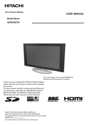 Hitachi 42PD8900 Owners Guide