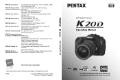 Pentax K20D Operation Manual