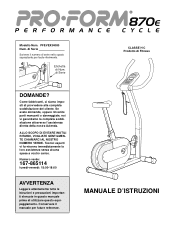 ProForm 870e Italian Manual
