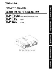 Toshiba TLP-S30U Owners Manual
