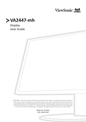 ViewSonic VA2447-MH - 24 1080p 75Hz Monitor with FreeSync HDMI and VGA User Guide