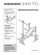 Weider 240 Tc Bench German Manual