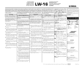 Yamaha LW-16 Owner's Manual