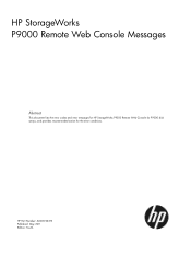 HP P9000 HP StorageWorks P9000 Remote Web Console Messages (AV400-96375, May 2011)