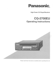 Panasonic CQ2700EU CQ2700EU User Guide