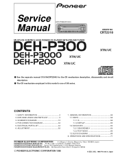 Pioneer DEH-P300 Service Manual