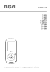 RCA M4208 User Manual - M4204