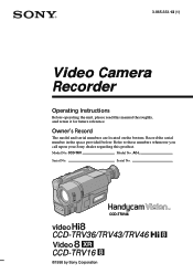 Sony CCD TRV16 Operating Instructions