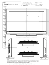 Sony KDL-32EX400 Dimensions Diagram