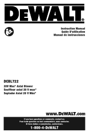 Dewalt DCBL722P1 Instruction Manual