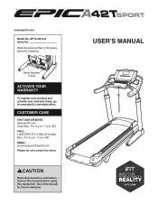 Epic Fitness A42t Sport Treadmill English Manual