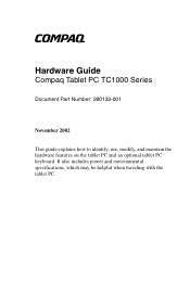 HP TC1000 Hardware Guide