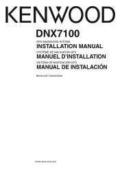 Kenwood DNX7100 Installation Manual