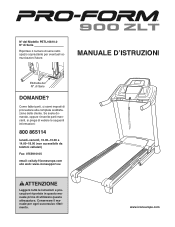 ProForm 900 Zlt Treadmill Italian Manual