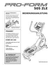 ProForm 505 Zle Elliptical German Manual