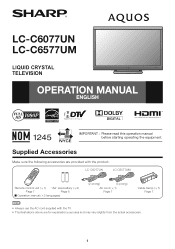 Sharp LC-C6077UN LC-C6077UN | LC-C6577UM Operation Manual