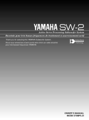 Yamaha SW-2 Owner's Manual